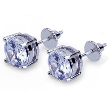 Load image into Gallery viewer, Hip Hop Claw Setting Cubic Zirconia Bling Ice Out Stud Earring Male Gold Color Copper Round Earrings for Men Fashion Jewelry