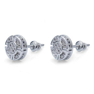 Hip Hop Rapper Stud Earring AAA+ CZ Zircon Ice Out Bling Copper Earrings for Men Hiphop Rock Jewelry