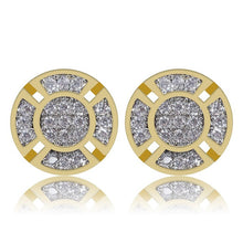 Load image into Gallery viewer, Mens Hip Hop Stud Earring AAA+ CZ Stone Pave Bling Ice Out Round Earrings Silver Screw Buckle for Men Hiphop Rapper Jewelry