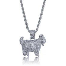 Load image into Gallery viewer, AAA+ Zircon Bling Ice Out Goat Sheep Pendant Necklaces Gold Color Copper Men&#39;s Hip Hop Rapper Jewelry with 24inch Twist Chain