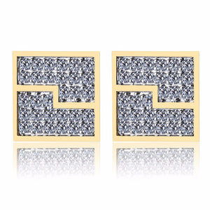 Mens Hip Hop Stud Earring AAA+ CZ Stone Pave Bling Ice Out Square Copper Earrings Full Rhinestone Hiphop Rapper Jewelry