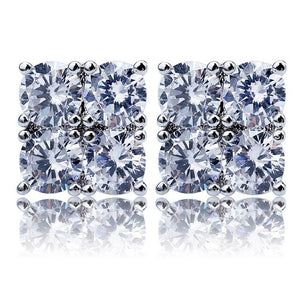 Mens Hip Hop Rapper Stud Earring AAA+CZ Zircon Paved Ice Out Bling Gold Silver Color Copper Earrings Hip Rock Jewelry