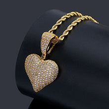 Load image into Gallery viewer, Micro Paved AAA CZ Stone Lucky Poker Pendants Heart Necklaces Men Hip Hop Bling Ice Out Rapper Jewelry Gold Party Gift