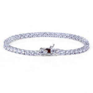 4mm Cubic Zircon Tennis Chain Bracelet Bling Iced Out 1 Row AAA CZ Stone Men's Hip hop Copper Jewelry Gold/Silver/Rose Gold