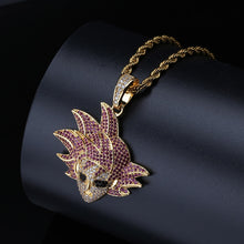 Load image into Gallery viewer, Micro Paved AAA CZ Zircon Dragon Ball Cartoon Characters Supper Saiyan Pendant Necklace Men Hip Hop Bling Ice Out Rapper Jewelry