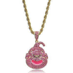 Micro Paved AAA CZ Zircon Dragon Ball Cartoon Characters Supper Saiyan Pendant Necklace Men Hip Hop Bling Ice Out Rapper Jewelry
