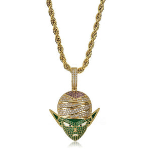 Micro Paved AAA CZ Zircon Dragon Ball Cartoon Characters Supper Saiyan Pendant Necklace Men Hip Hop Bling Ice Out Rapper Jewelry