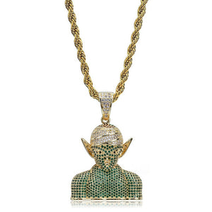 Micro Paved AAA CZ Zircon Dragon Ball Cartoon Characters Supper Saiyan Pendant Necklace Men Hip Hop Bling Ice Out Rapper Jewelry
