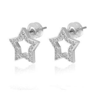 Men's Hip Hop Stud Earring Copper Material AAA CZ Stone Pave Fashion Hollow Star Earring for Men Rock Jewelry Gold Silver Color