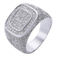 Load image into Gallery viewer, Hip Hop Full AAA Zircon Paved Ice Out Bling Gold Geometric Square Rings for Men Rapper Jewelry Gift Drop Shipping Size 7-12