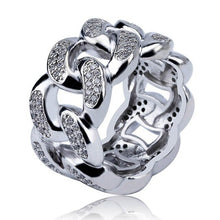 Load image into Gallery viewer, Hip Hop AAA CZ Stone Paved Bling Ice Out Cuban Miami Chain Ring Men Women Fashion Ring Jewelry Silver Gold Gift