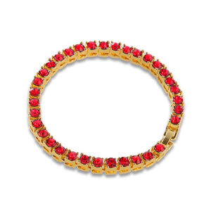 Hip Hop 1Row Bling CZ Iced Out Rhinestone Cubic Zirconia Bracelet Tennis Chain Bracelets For Women Men Jewelry Blue Red Black