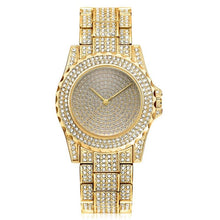 Load image into Gallery viewer, Hip Hop Mens Watches Luxury Date Quartz Wrist Watches With Micropave CZ Stainless Steel Watch For Women Men Jewelry
