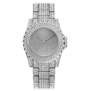 Hip Hop Mens Watches Luxury Date Quartz Wrist Watches With Micropave CZ Stainless Steel Watch For Women Men Jewelry