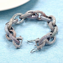 Load image into Gallery viewer, Hip Hop Micro Paved AAA Cubic Zirconia Bling Iced Out Man Bracelets Multicolor CZ Link Chain Men Hiphop Rapper Jewelry Gold