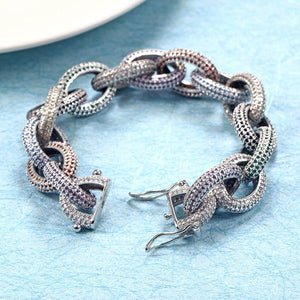 Hip Hop Micro Paved AAA Cubic Zirconia Bling Iced Out Man Bracelets Multicolor CZ Link Chain Men Hiphop Rapper Jewelry Gold